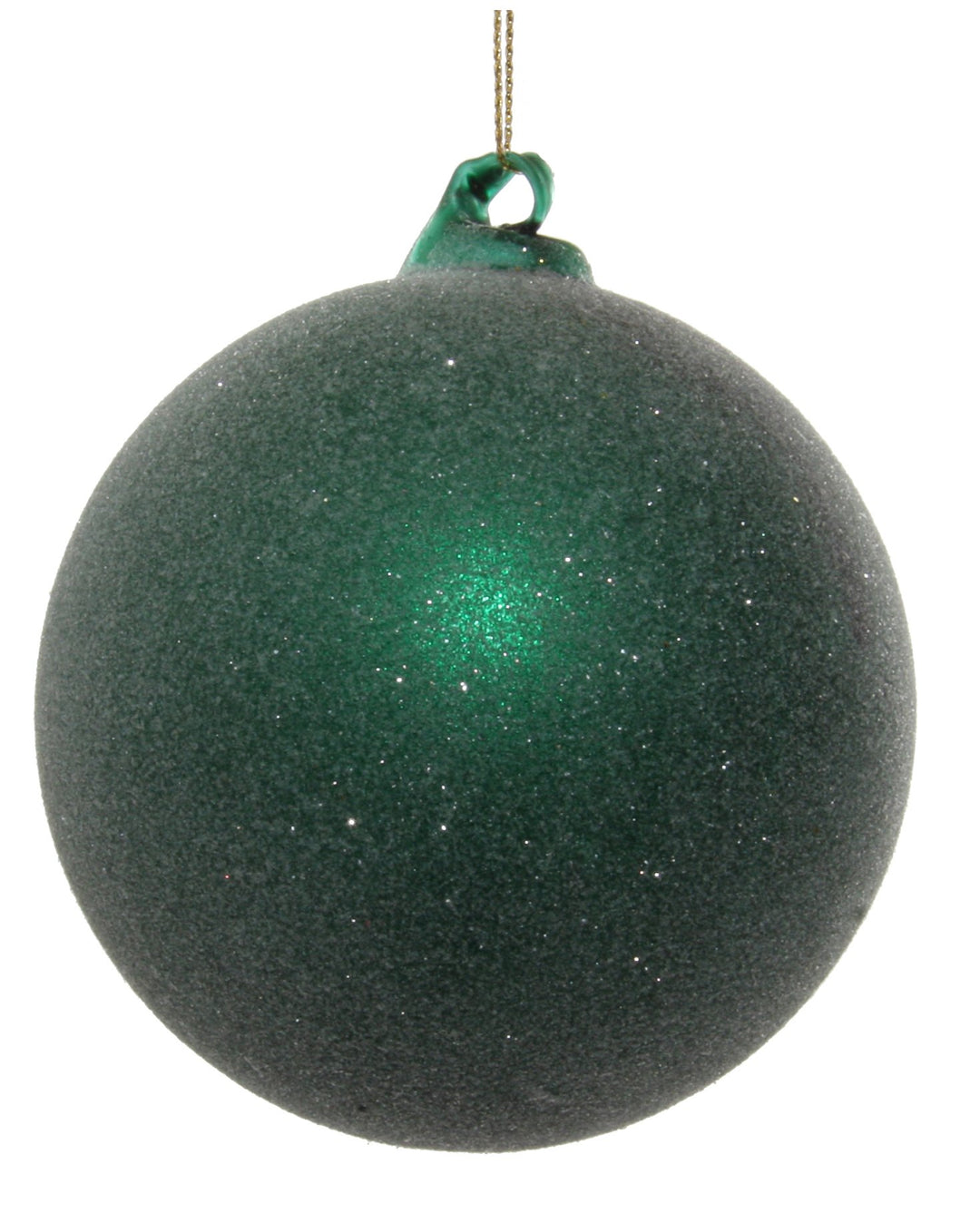Glass ball green sugared 10cm