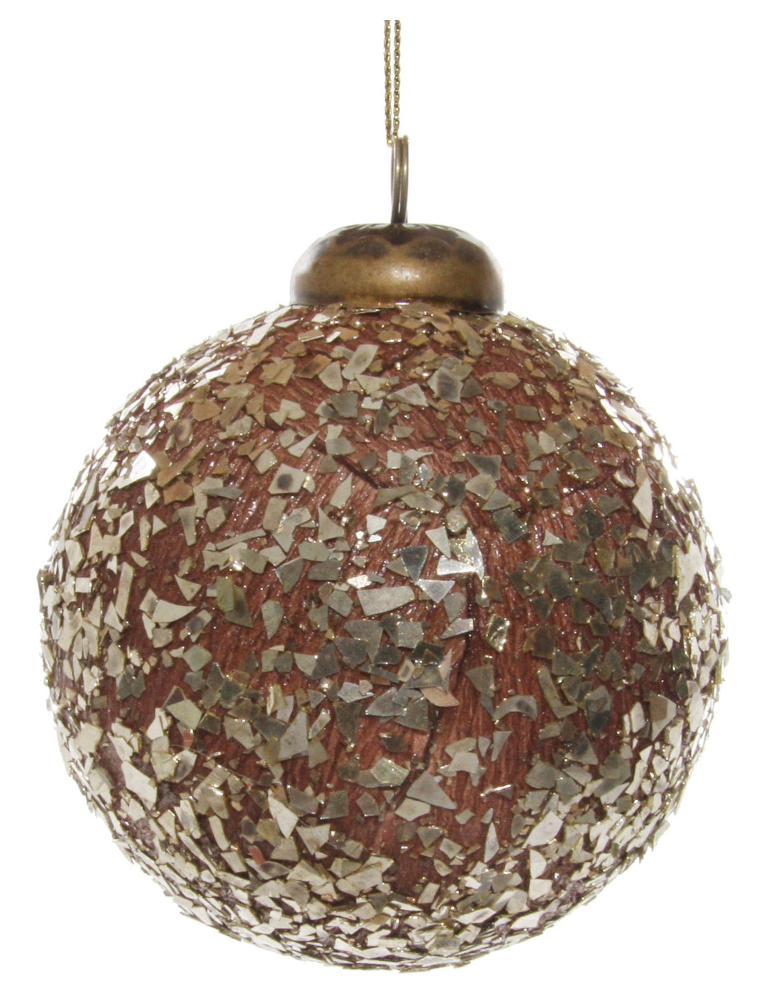 Paper ball brown gold flakes 8cm