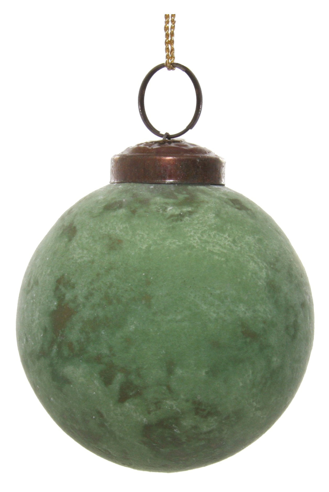 Glass ball green gold oxidized 7cm