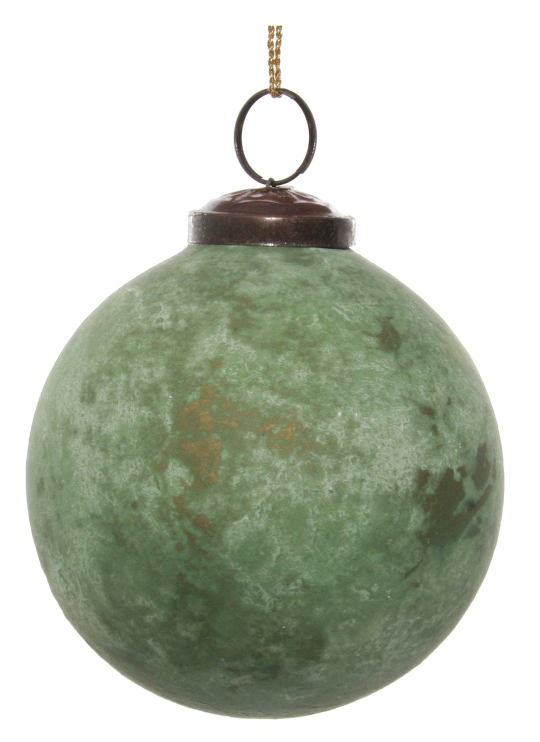 Glass ball green gold oxidized 10cm