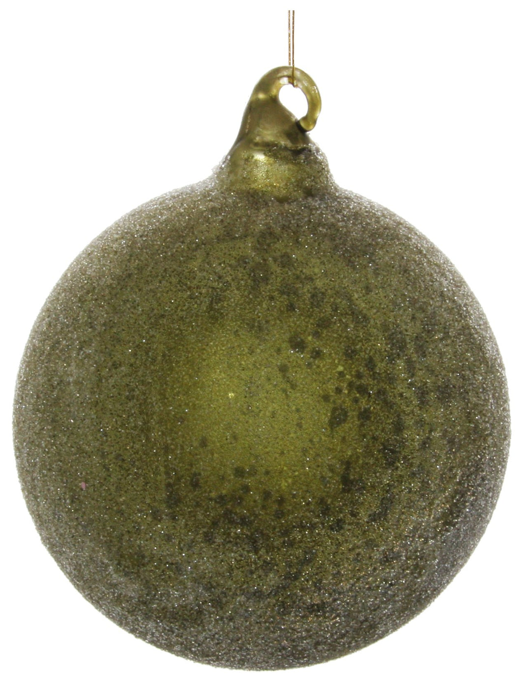 Glass ball green sugared 8cm