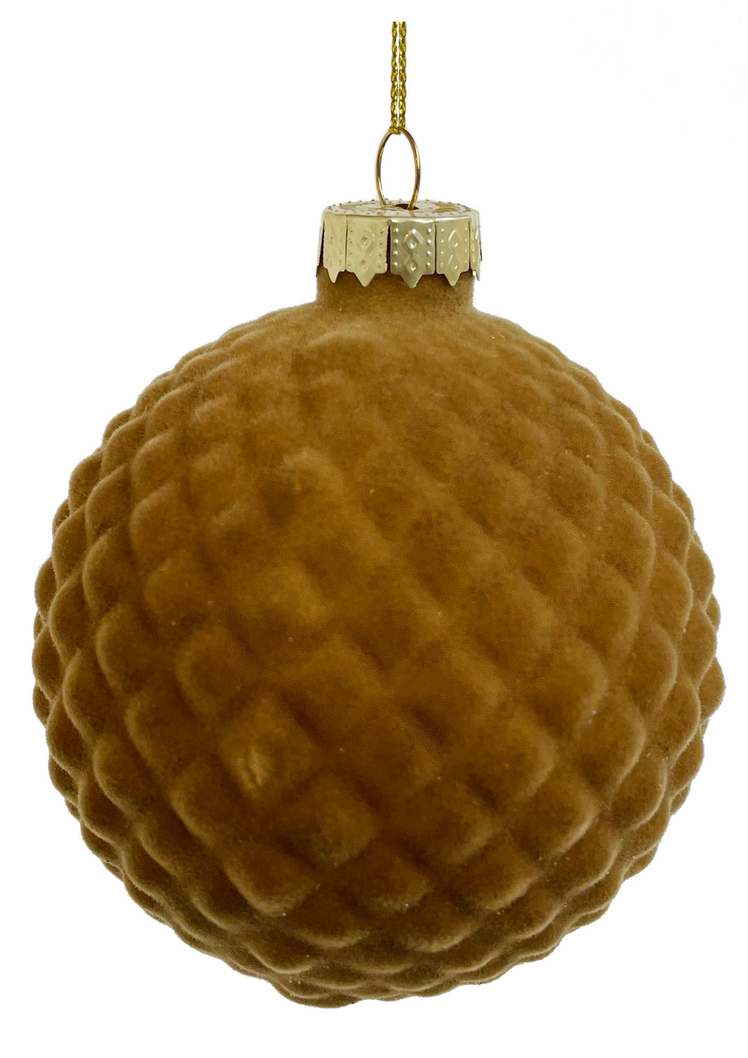 Glass ball cone brown velvet 8cm