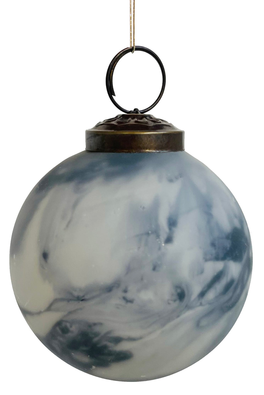 Glass ball grey whitewashed 7,5cm