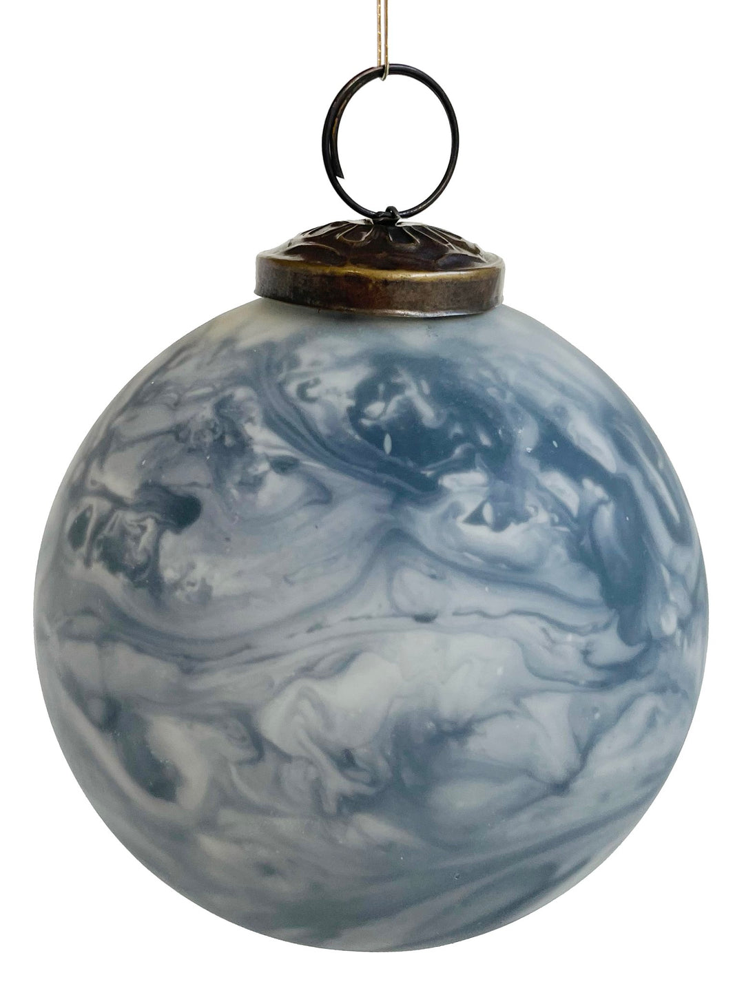 Glass ball grey whitewashed 10cm