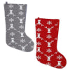 60Cm Red Grey Reindeer Stockings - Christmas - Windyridge Garden Centre