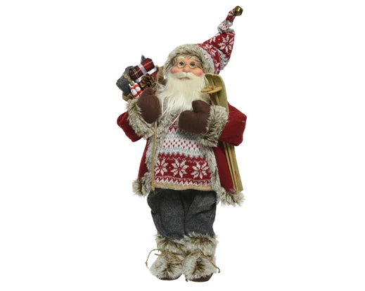 Santa polyester ski with pinecone M