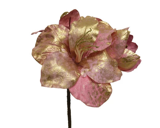 Flower amaryllis on stem polyester    - pink/colour(s)