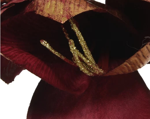 Flower amaryllis on stem polyester  - burgundy