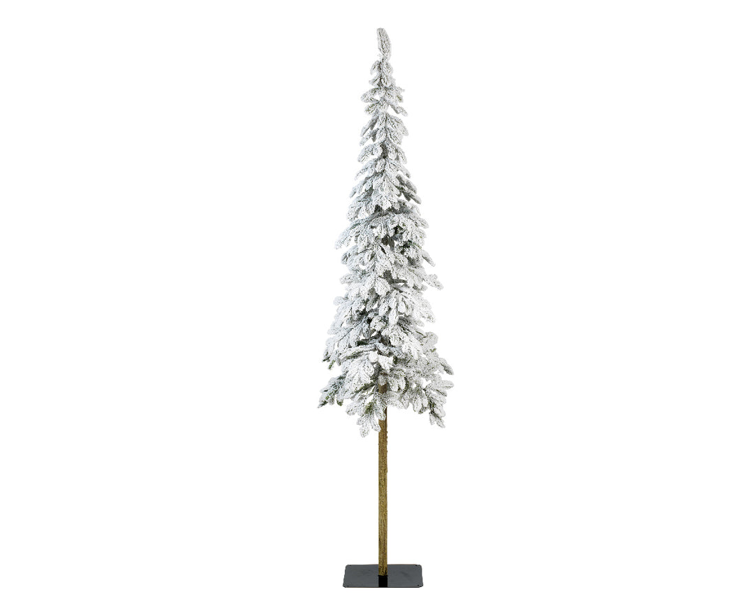 Alpine fir tree with snowy dried flowers 180cm