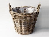 Planter Classic Rattan Grey Ø25 H19cm