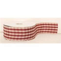 Gingham Burg.Ribbon (35Mm X 25Mtr) -  - Windyridge Garden Centre