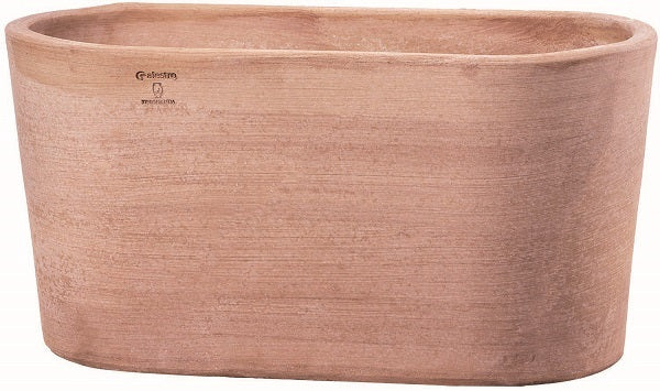 Artisinal Terracotta Modern Curved Trough L80Cm/W40Cm/H40Cm (Cassetta Semiovale Moderne) - Pots - Windyridge Garden Centre