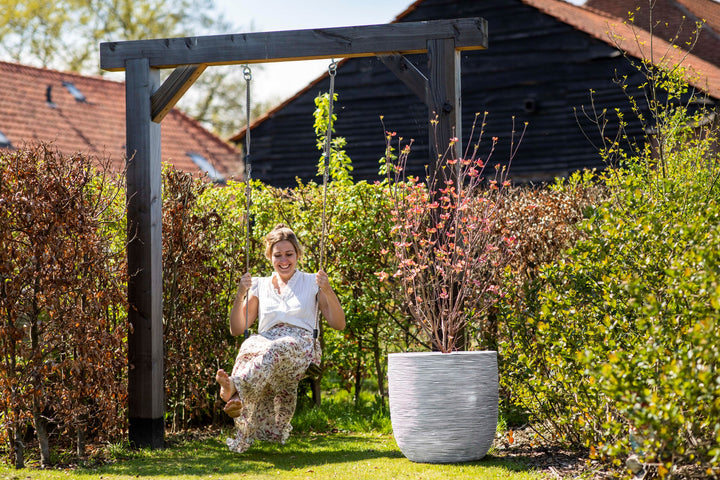 Planter ball Rib Ivory NL Ø35x34