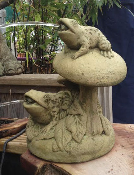 Frogs And Mushrooms - Plumbed - Water Features - Windyridge Garden Centre