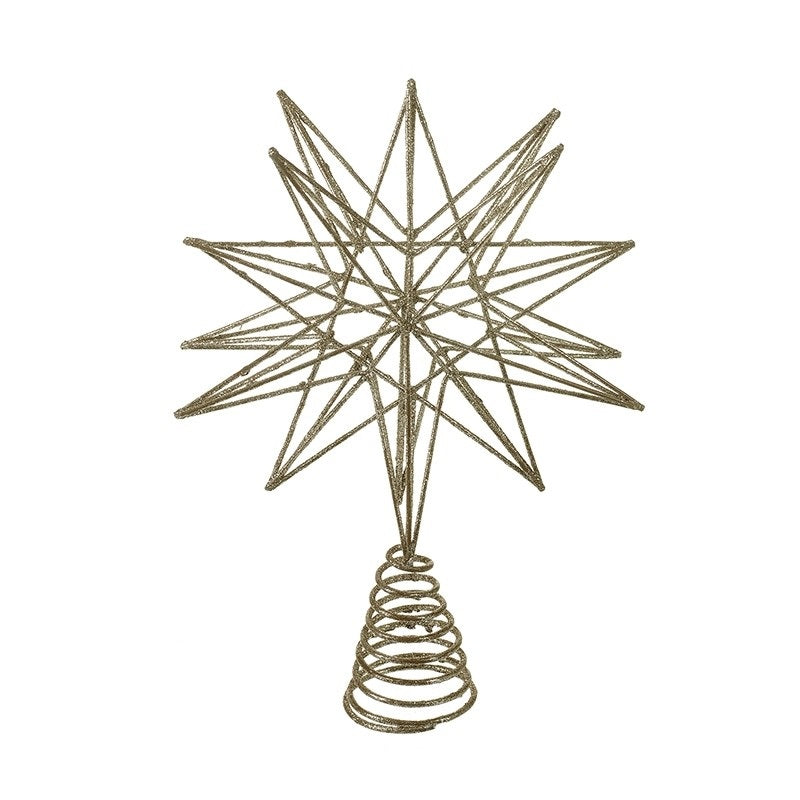 GOLD GLITTER STAR TREE TOPPER – Windyridge Garden Centre