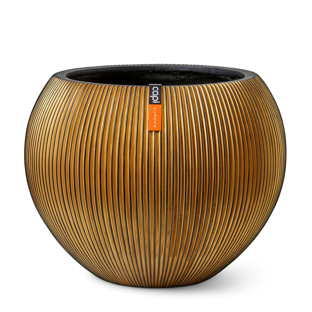 Vase ball Groove 29x26 black gold
