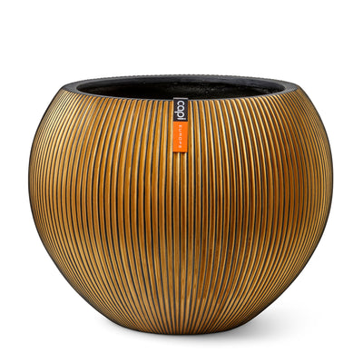 Vase ball Groove 63x51 black gold