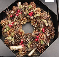 Promo Wreath Red/Natural 30Cm - Christmas - Windyridge Garden Centre