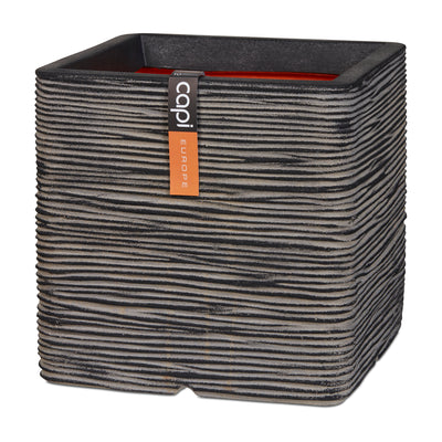 Planter square Rib NL Anthracite 30x30x30