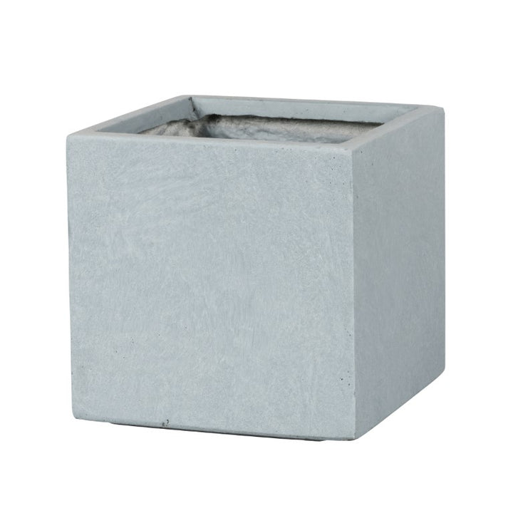 Liverpool fibreclay square planter in Light Grey
