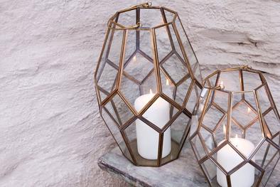 Mohani Lantern  Antique Brass  Large 35 X 25Cm (Dia) - Home & Living - Windyridge Garden Centre