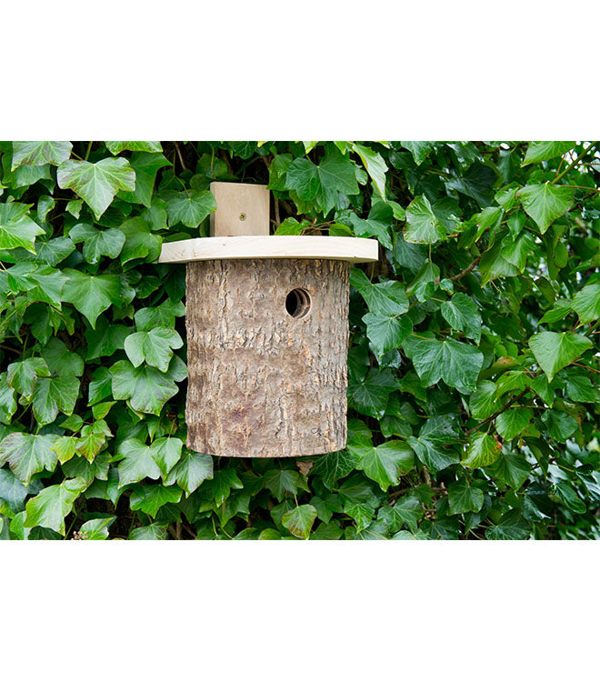 Natural Log Tit Nesting Box