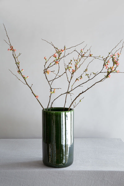 Oak GLAZED: Green Emerald,  Height 45 cm, Vase
