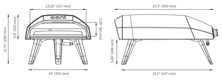 Ooni Koda 12 Dimensions