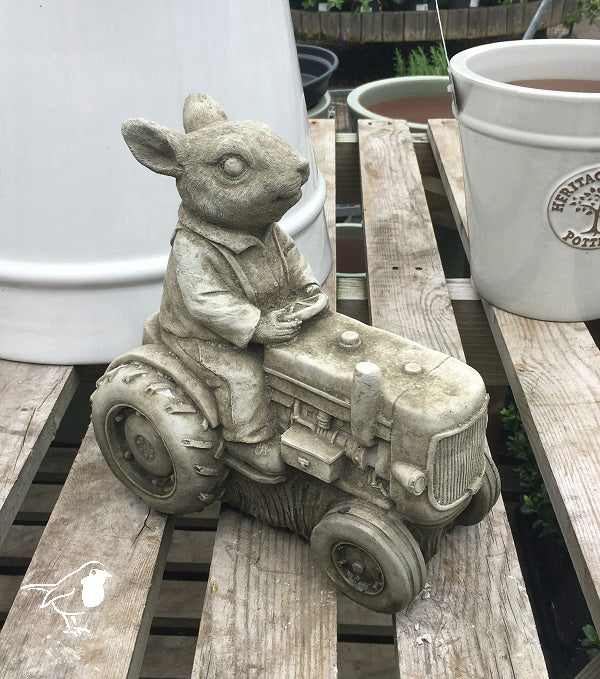 Rabbit On Tractor - Garden Ornaments - Windyridge Garden Centre