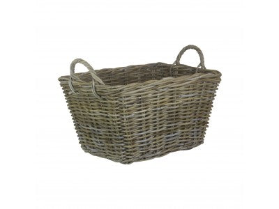 Rectangular Grey Rattan Floor Storage Large