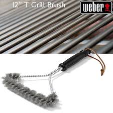 GRILL BRUSH - THREE SIDED, 30 CM, STAINLESS STEEL BRISTLES - Weber BBQ - Windyridge Garden Centre