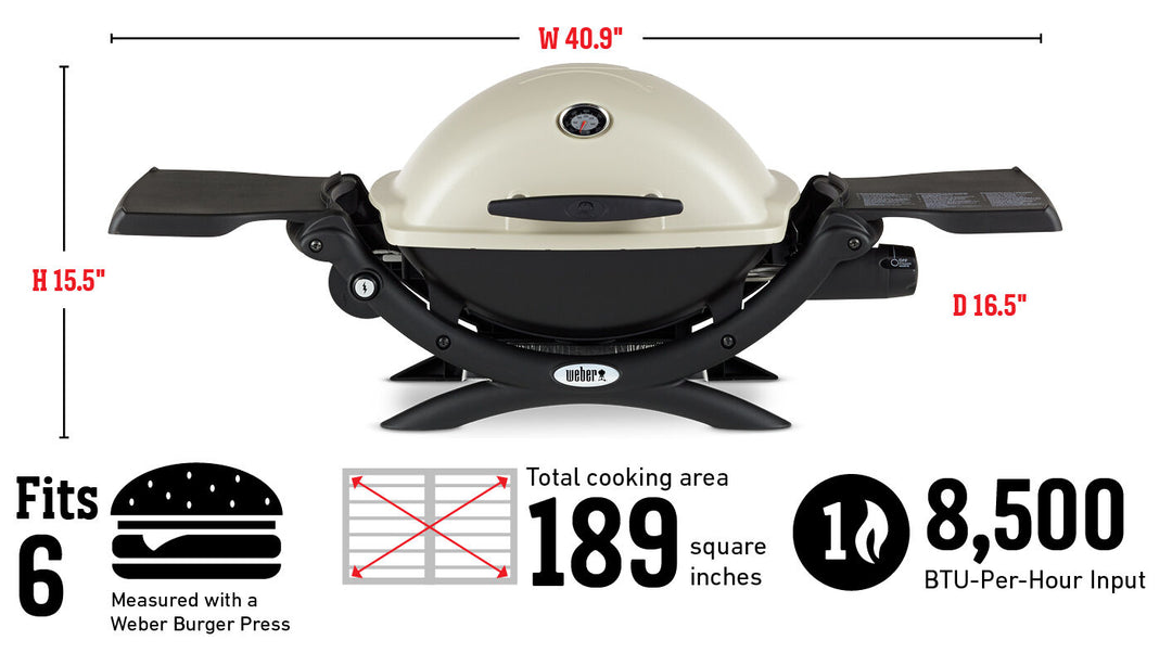 Weber Q 1200 Gas Barbecue Dimensions