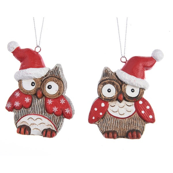 Cer Owl Santa Hat W Hanger Brown/Colour(S) - Christmas - Windyridge Garden Centre