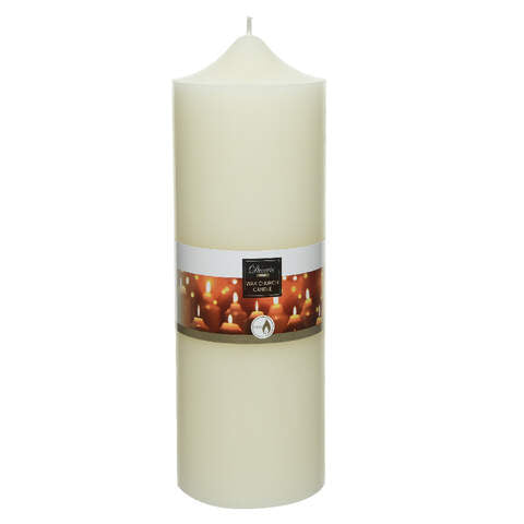 Church Candle Wax Ivory  Dia10-H25Cm - Ivory - Christmas Lights - Windyridge Garden Centre