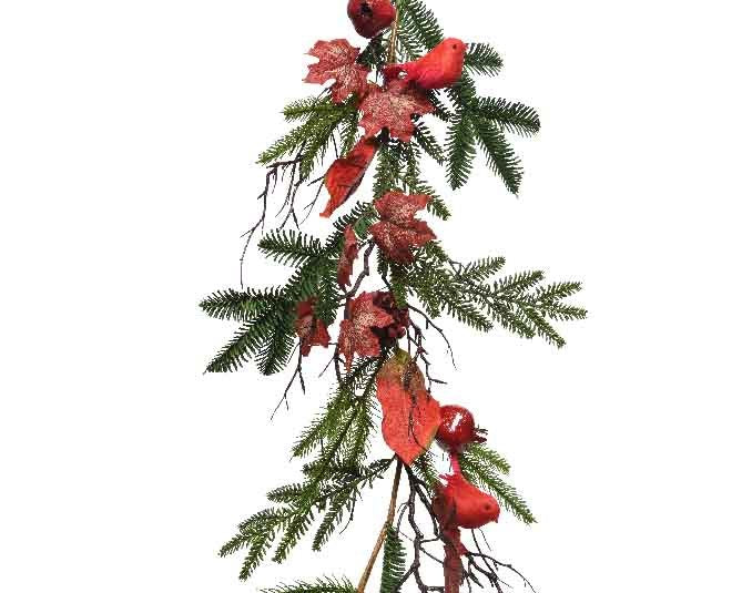 Deco Garland Bird W Glitter265X20X9Cm - Christmas - Windyridge Garden Centre