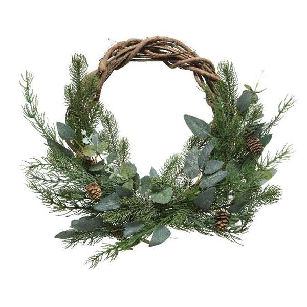 Wreath eucalyptus pinecones dia 40cm