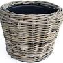 Drypot Round Pot Rattan Grey Ø27cm H20cm