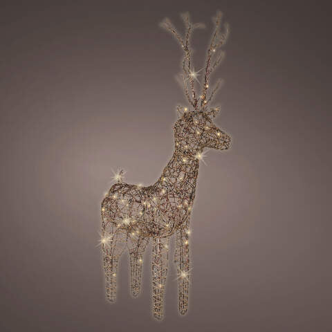 LED wicker deer outd GB26x23x69cm-48L WW