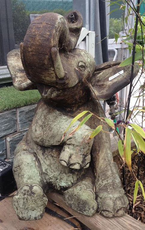 Sitting Elephant - Plumbed - Water Features - Windyridge Garden Centre