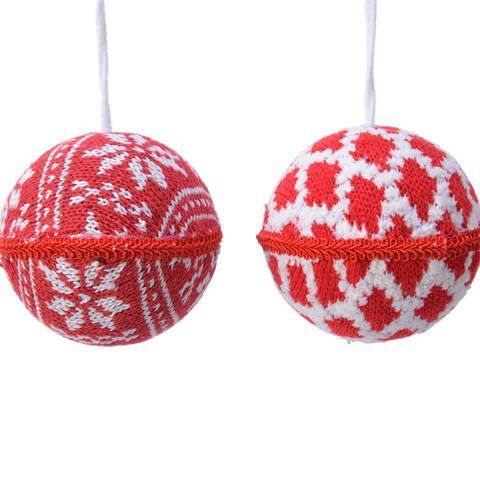 Bauble Polyester 2Ass Red -  - Windyridge Garden Centre