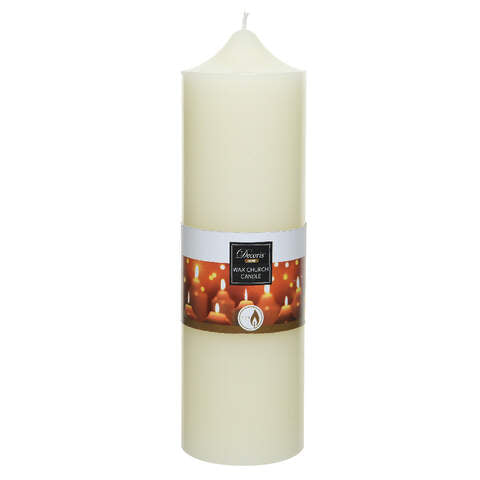 Church candle wax  dia7.5-H25cm - ivory