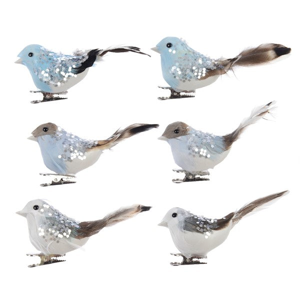 Feather Bird W Spangle 3Col Ass
 4X10X4Cm Box A 2 - Christmas - Windyridge Garden Centre