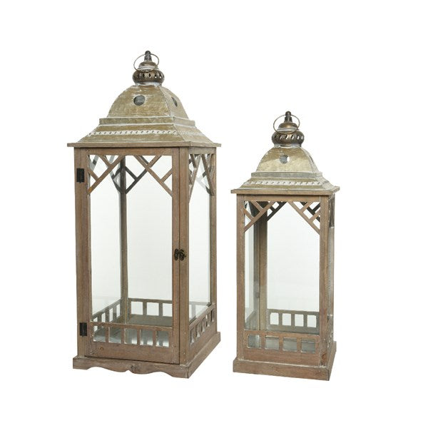 Firwood Lantern W Zinc Roof Large Natural/Colour(S) - Home & Living - Windyridge Garden Centre