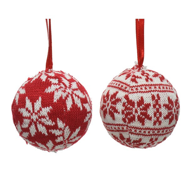 Foam Bauble Folklore W Ha 2Ass Red/White - Christmas - Windyridge Garden Centre