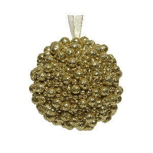 Foam Bauble W Small Baubles Dia8Cm Light Gold - Christmas - Windyridge Garden Centre
