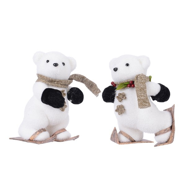Foam Bear Ice Skatings With Scarf - Christmas - Windyridge Garden Centre