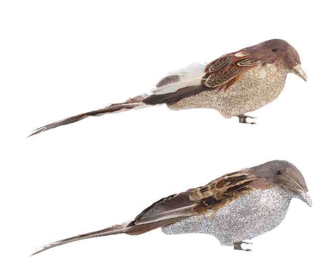 Fthr Bird On Clip 2Ass 2Colass7.5X7.5X28Cm - Christmas - Windyridge Garden Centre