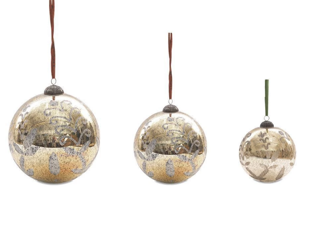 Giant Antique Gold Bauble  Antique Gold  Large (25Cm) - Christmas - Windyridge Garden Centre