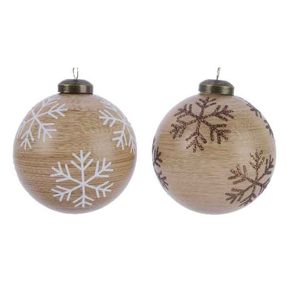 Gl Bauble Snowfl Decal - Christmas - Windyridge Garden Centre