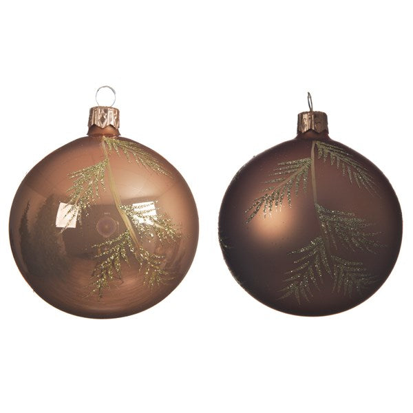Gl Deco Bauble W Branch 2Ass Camel Brown - Christmas - Windyridge Garden Centre